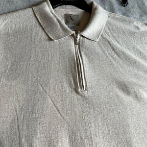 FERRUCHE CASUAL BASICS MEN’S POLO SHIRT CREAM COLOR SZ XXL